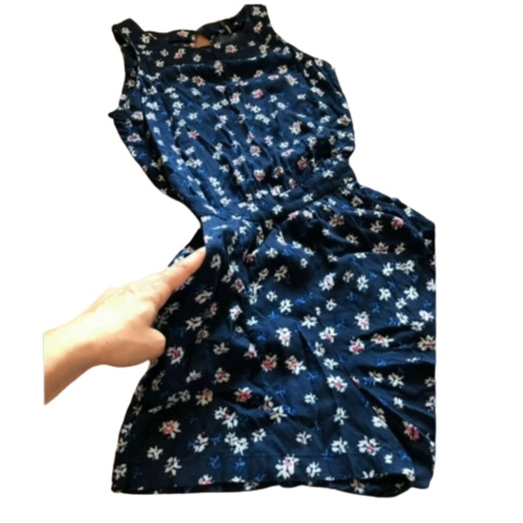 Mango ROMPER floral blue sleeveless shorts XXS - Picture 3 of 8